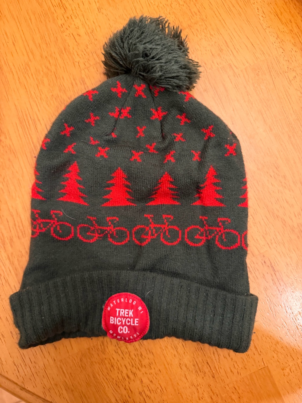 Red & Olive Green Knit Beanie - Men's